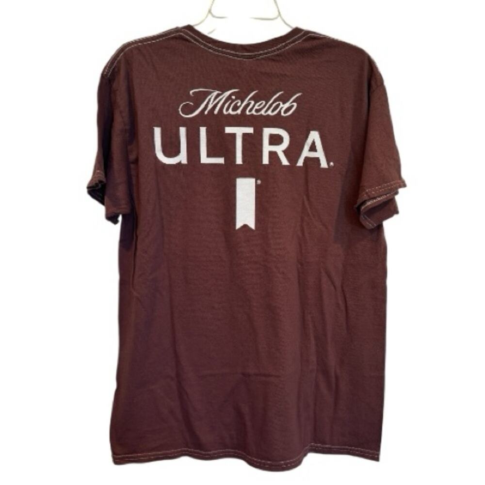 Michelob Ultra Beer Short Sleeve Brown Graphic Tee Medium NWT